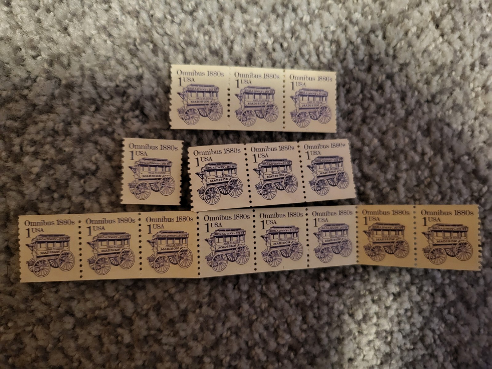Vintage USA Stamp NYC Omnibus 1880s 1 cent Single Stamp From 1980’s X15