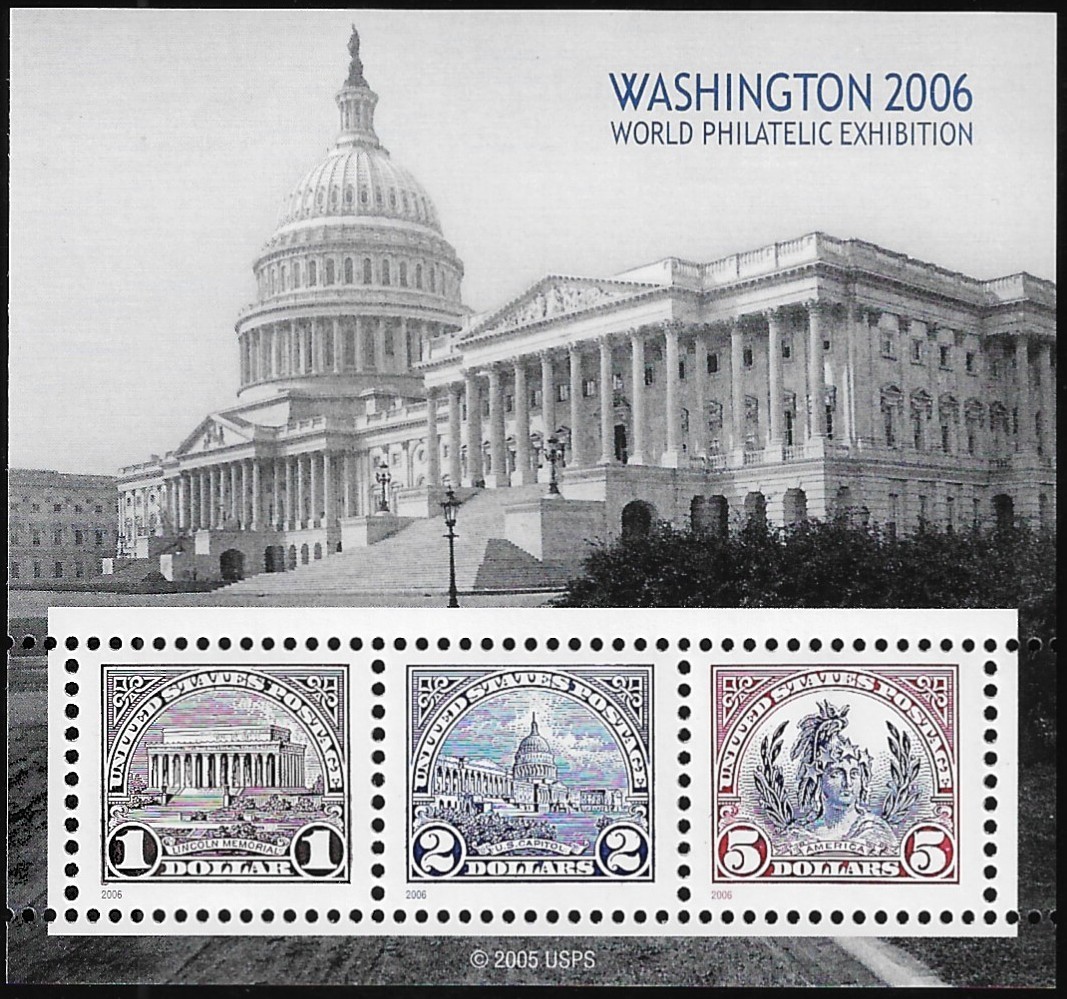 US #4075 M/NH VF Washington 2006 World Philatelic Exhibition S/S FV $8.00