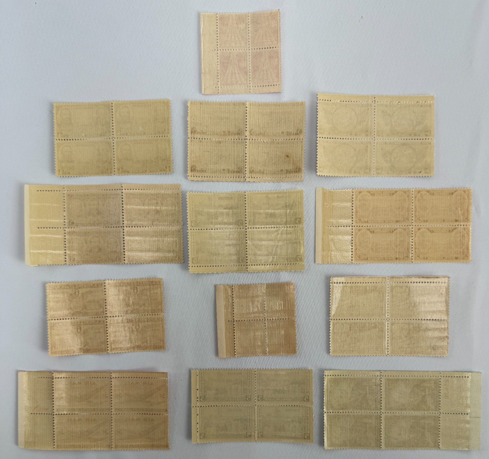 Vintage US Plate Block Collection 13 Plate Blocks 1935 to 1965 Air Mail
