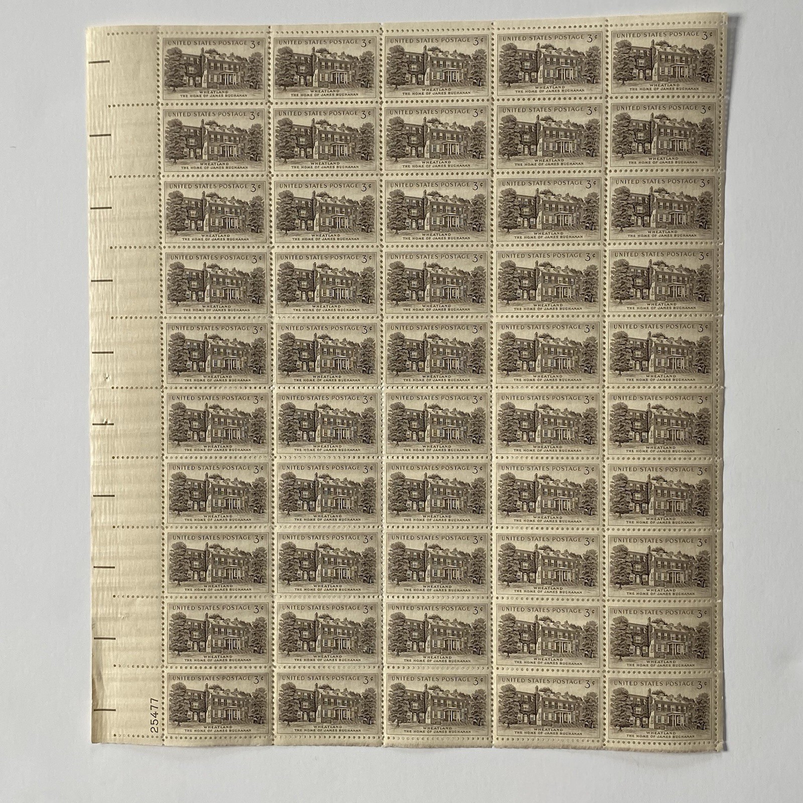 United States 5 Cents President James Buchanan Postage Stamp 1081 Full Sheet