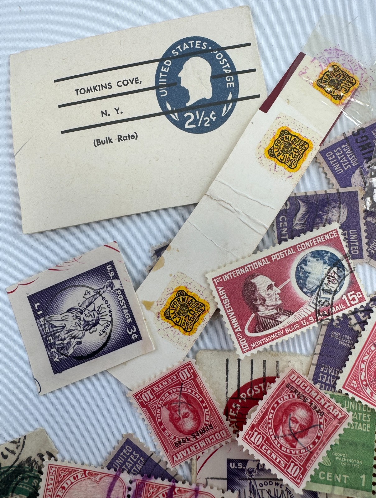 Vintage US Postage & Revenue Stamp Mixture Lot 1890s-1950s Used Precancels