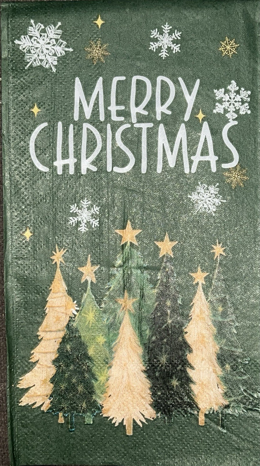 TWO Individual paper dinner Decoupage napkins Gingerbread/christmas Trees/snow