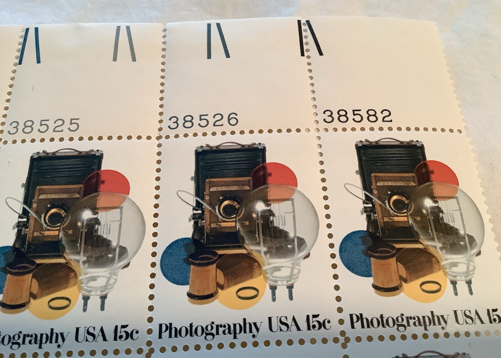 Sheet of 12 USPS 15 Cent Stamps – Photography Camera – Scott 1758