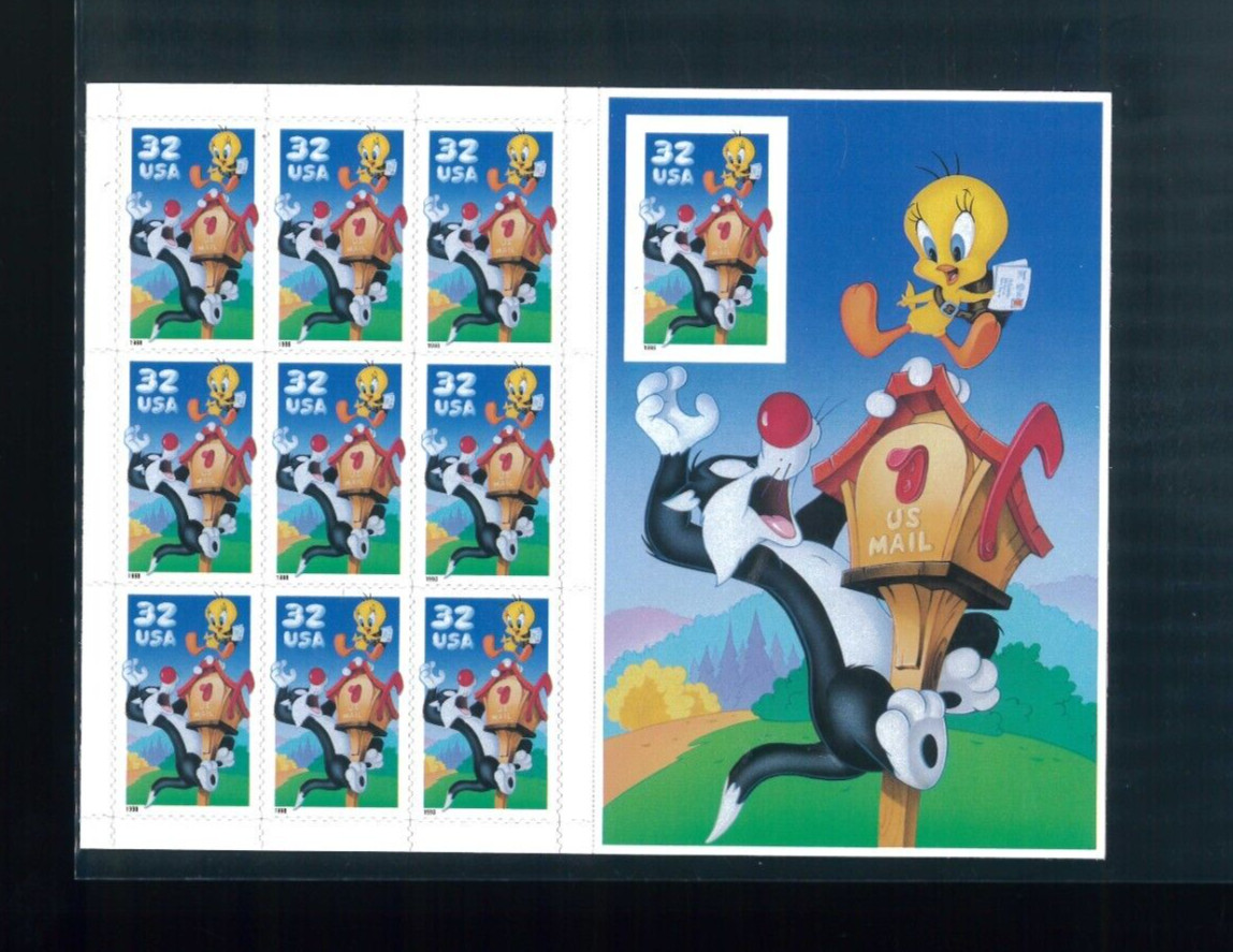 US 32¢ Looney Tunes Tweety & Sylvester Special Die-cut Postage Stamp #3205 MNH