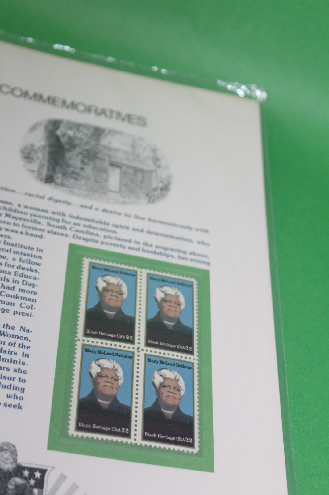 American Commemoratives Mary McLeod Bethune USPS Stamps Panel 238 March 5, 1985