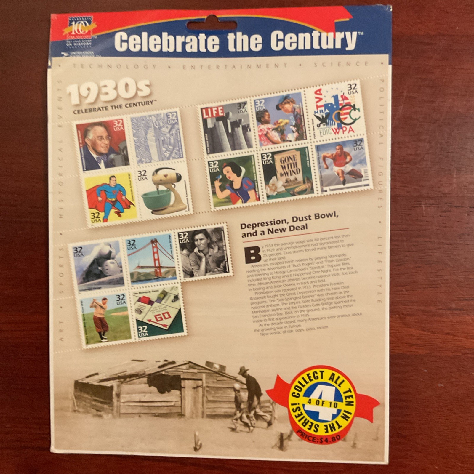 CELEBRATE THE CENTURY 1900-1990. Complete 6 Sheet Set US Stamps