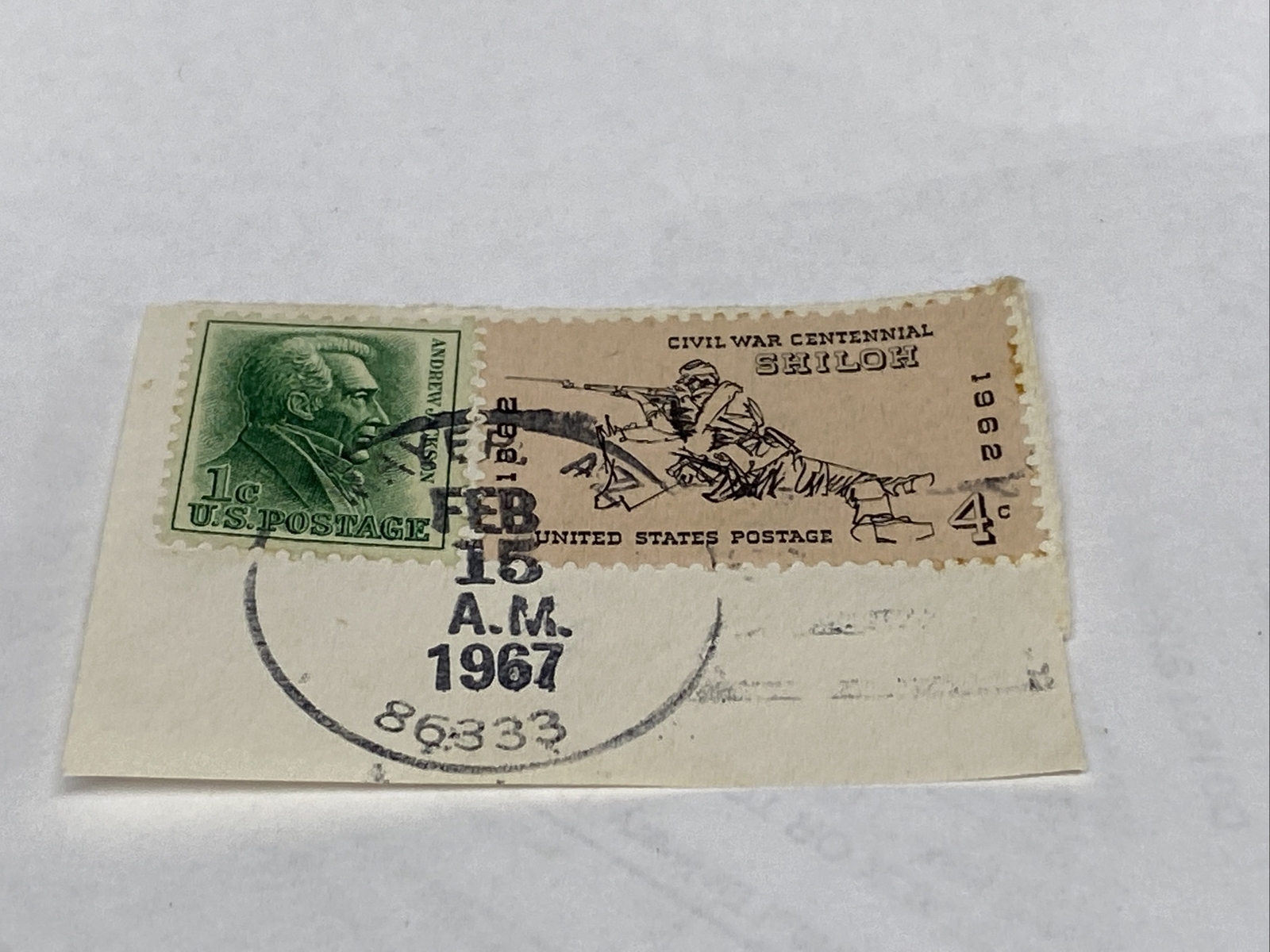 Andrew Jackson 1 Cent Postage, 1862-1962 Civil War Centennial Shiloh 4Cent Stamp