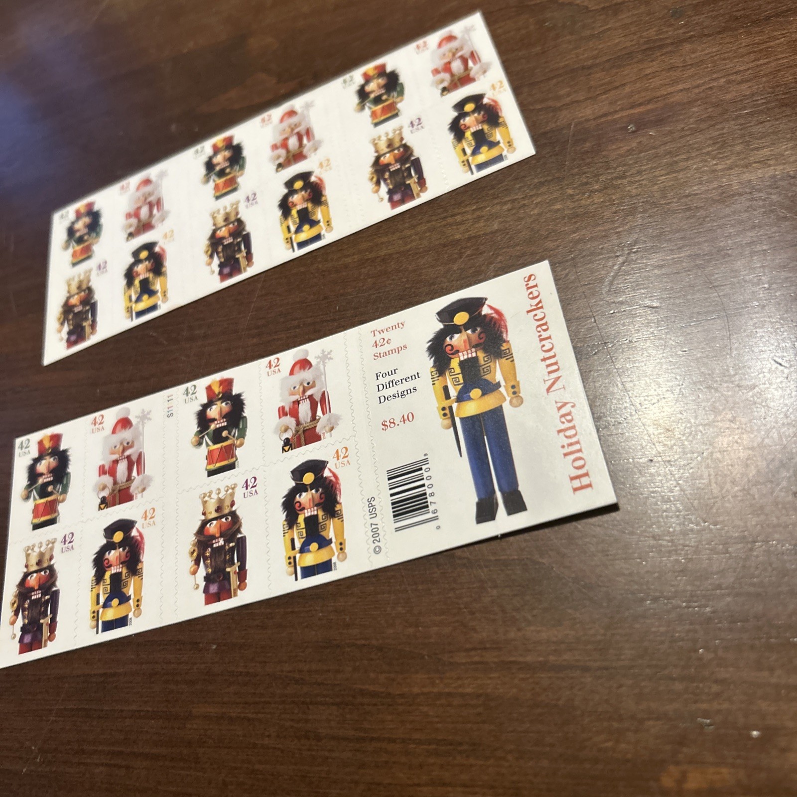 Christmas Nutcrackers | 2 Booklets of 20 = 40 Stamps 42¢ | #4360-4363b FV$16.80