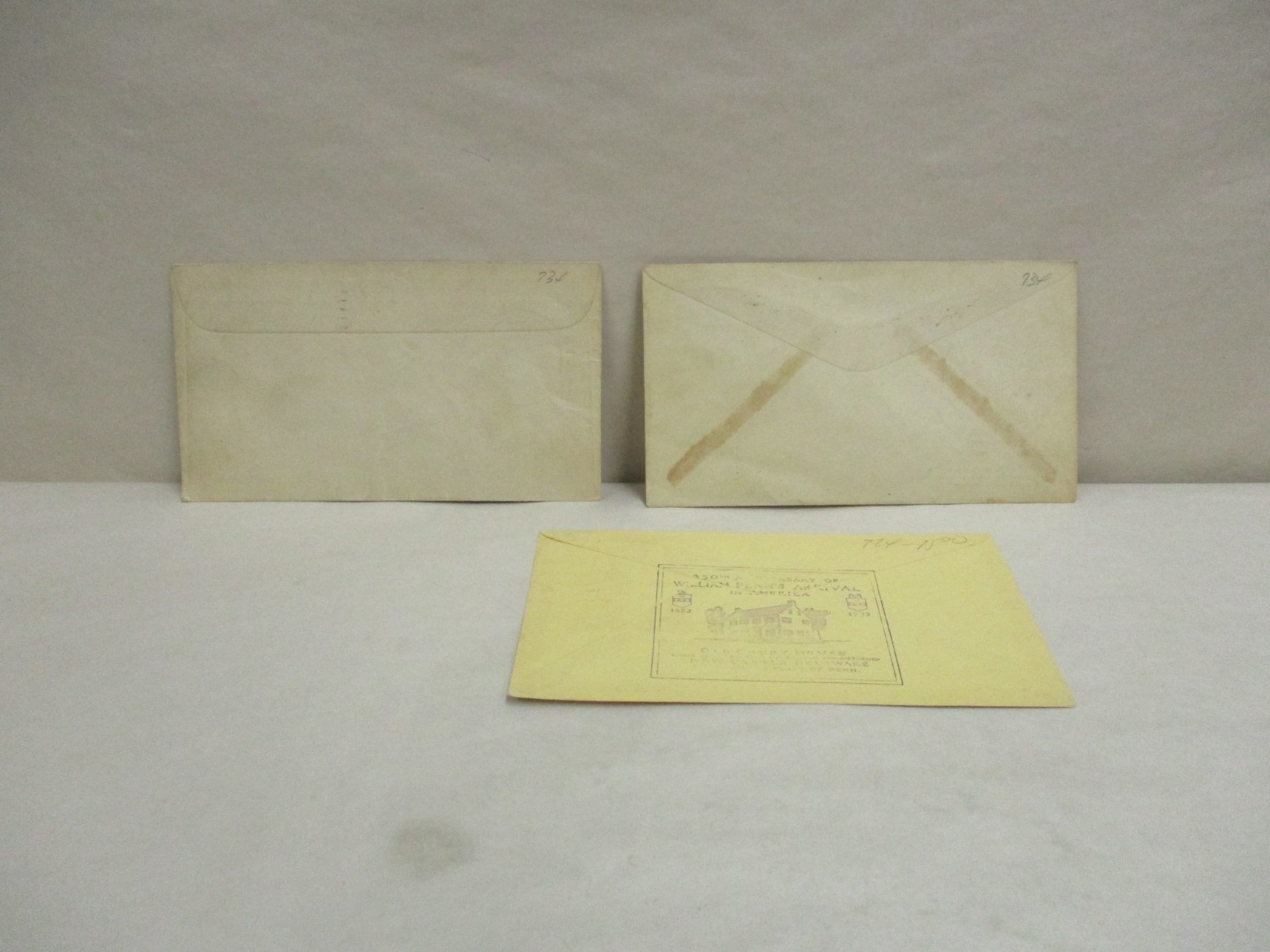 3 FDC First Day Cover 1 Scott #724 William Penn DE 2 Scott #734 Kosciuzko MO NY