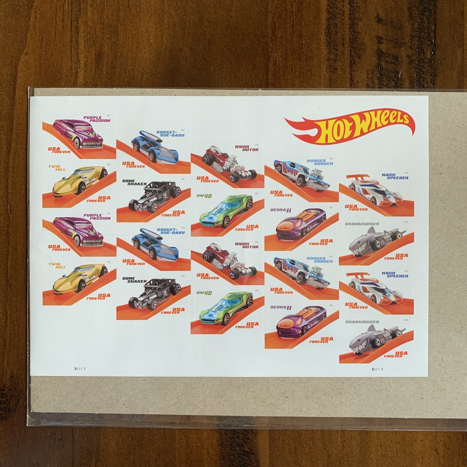 HOT WHEELS USPS USA Forever Stamps Book of 20 Stamps 2020 Sealed