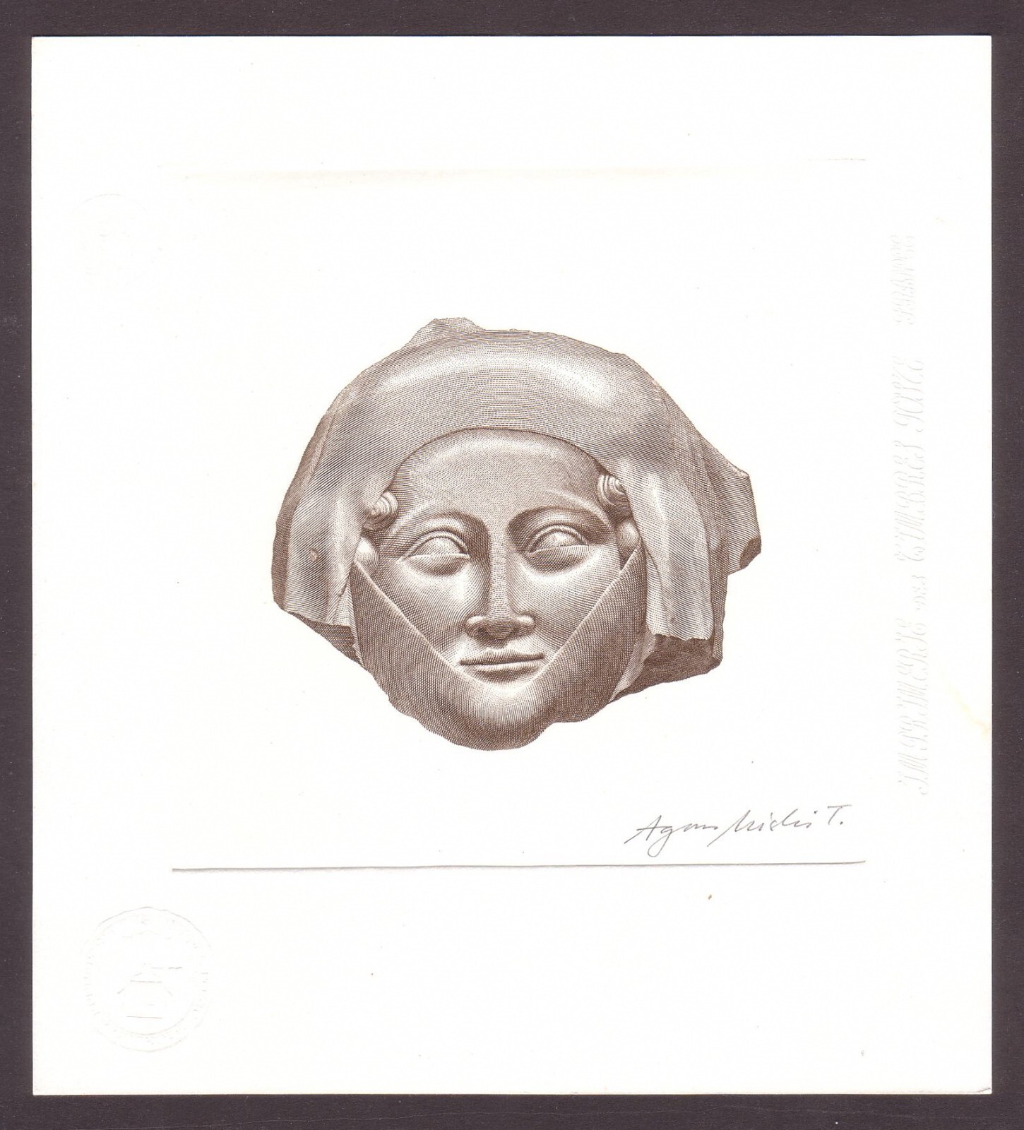FRANCE 1995 Special proof The funerary mask singed by engraver.