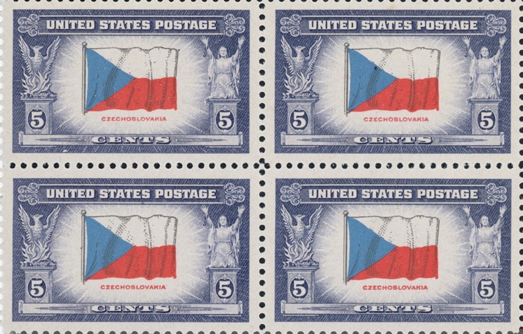 U.S. 5¢ WWII Overrun Countries Czechoslovakia Postage Stamp #910 Pack of 100