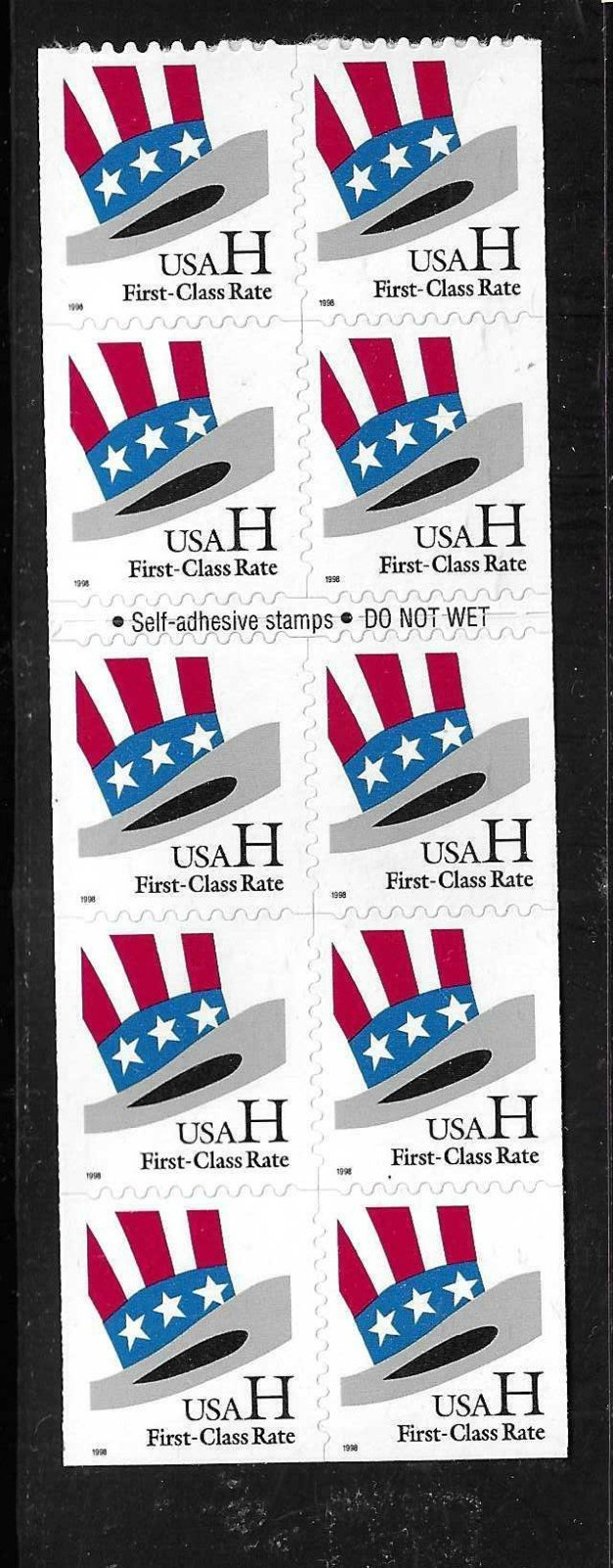 USA SC # 3268a Uncle Sam’s Hat / Booklet pane . MNH