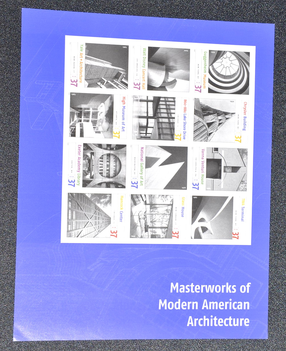 US Masterworks of Modern American Architecture 12 $0.37 stamps, MNH, FV $4.44