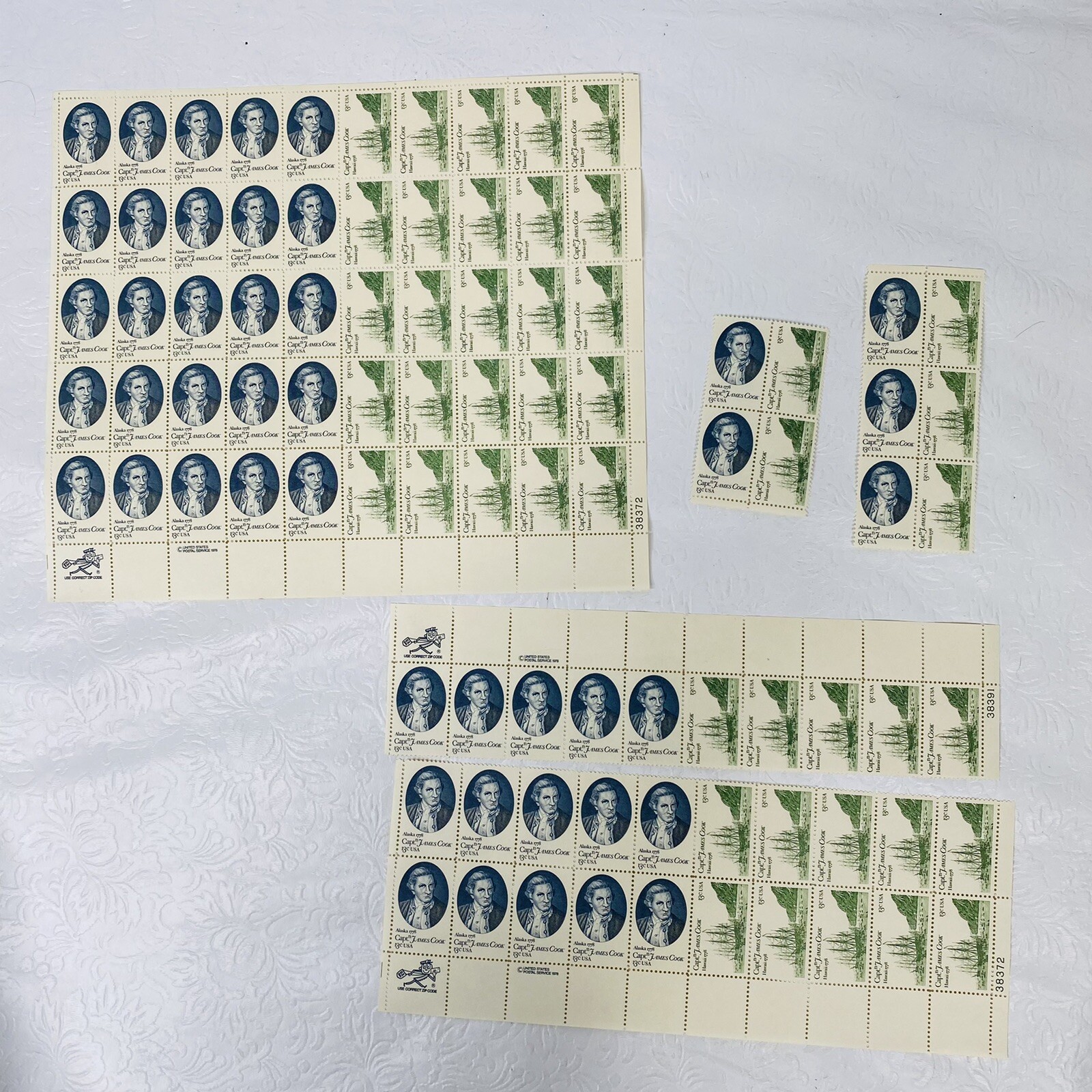 Capt. James Cook 13 Cents 1978 USPS Postage Stamps 1 Full Sheet Plus More Unused
