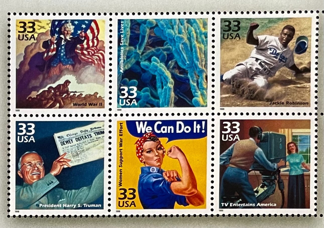 1940s CELEBRATE THE CENTURY USPS STAMP PAGE United States Postal Service WW 11