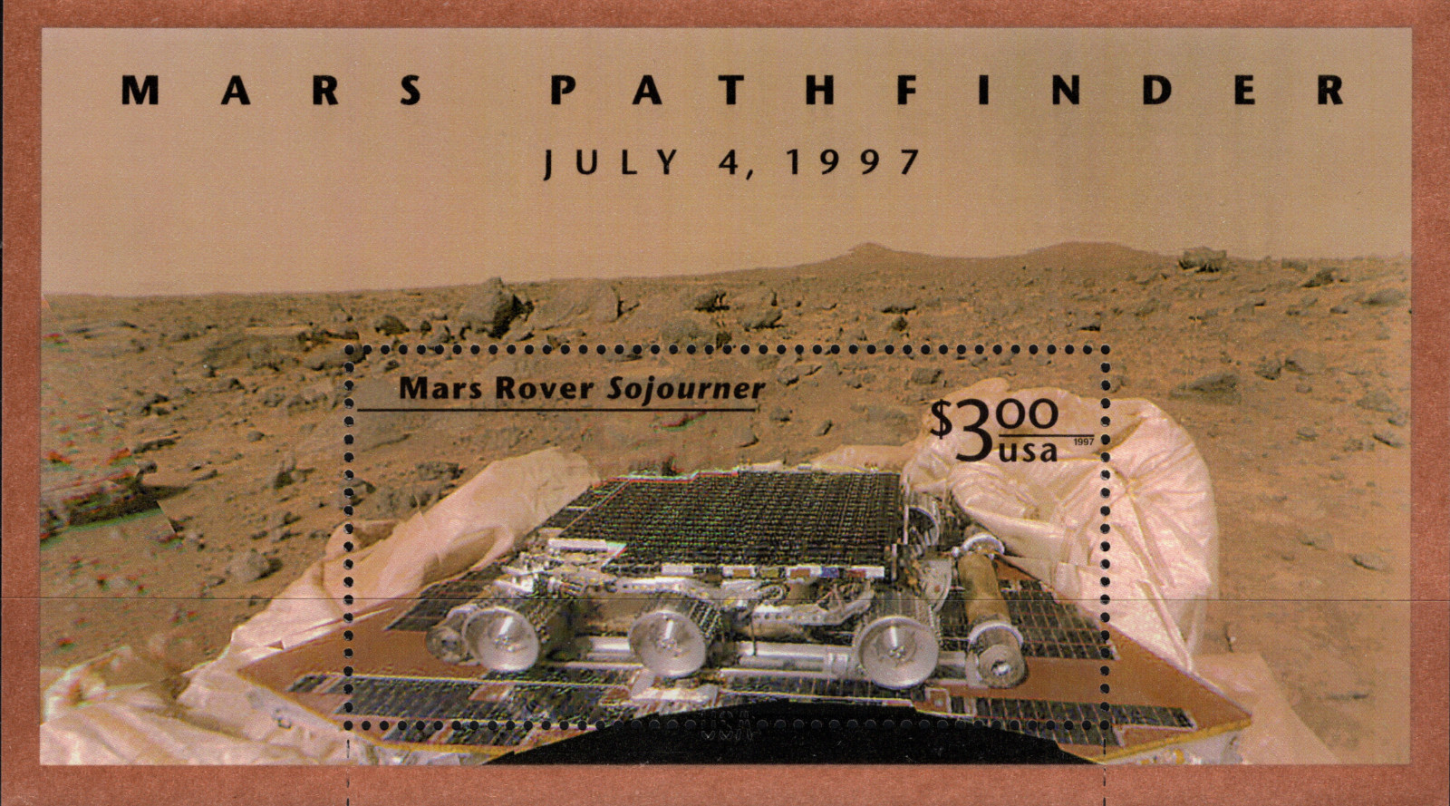 USA 1997 MARS PATHFINDER SOUVENIR SHEET SINGLE STAMP $3.00 SCOTT 3178 MNH