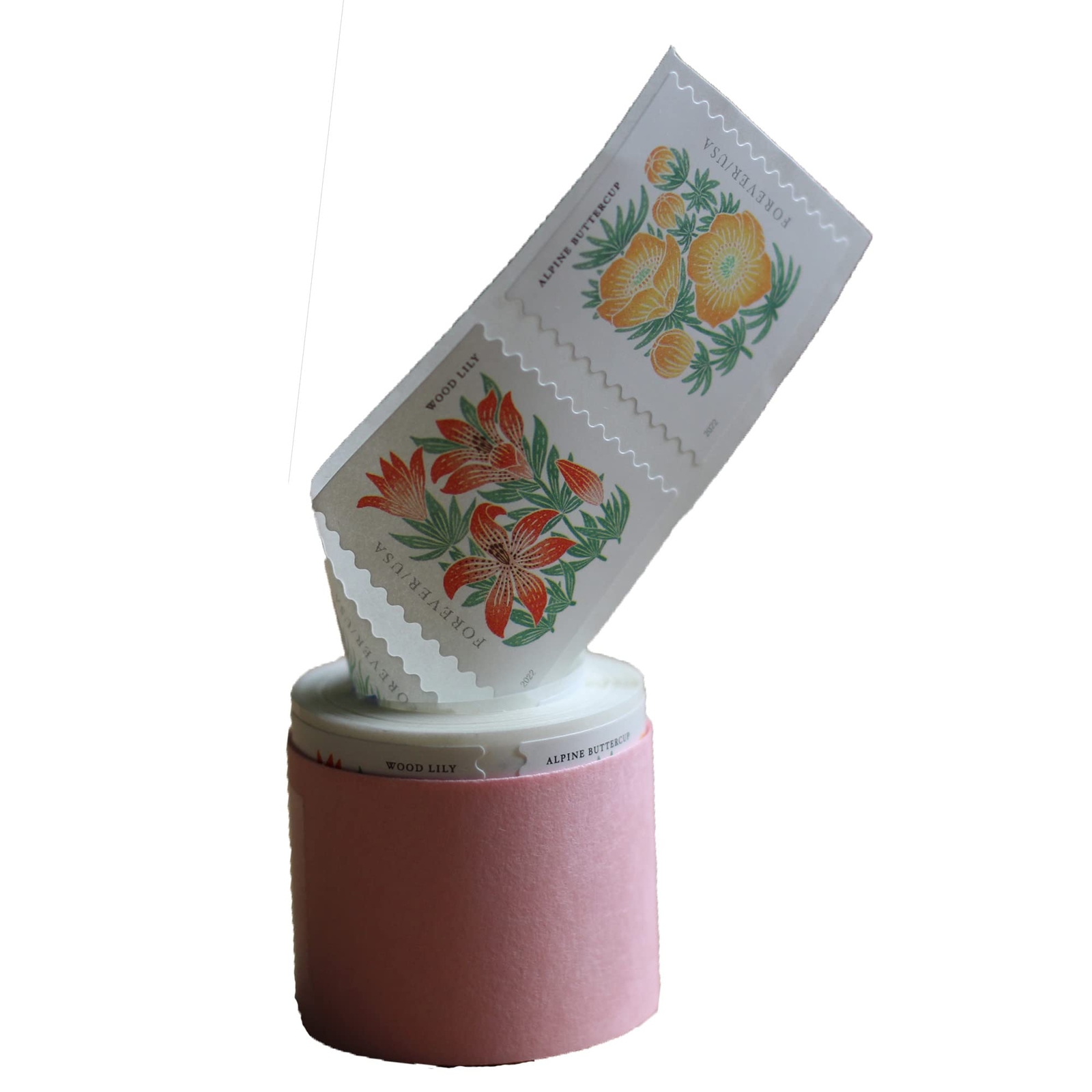 100 USPS Forever Stamps Mountain Flora Flower Designs Self Adhesive Coil Roll