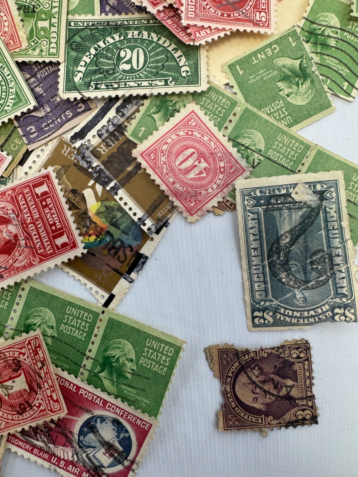 Vintage US Postage & Revenue Stamp Mixture Lot 1890s-1950s Used Precancels