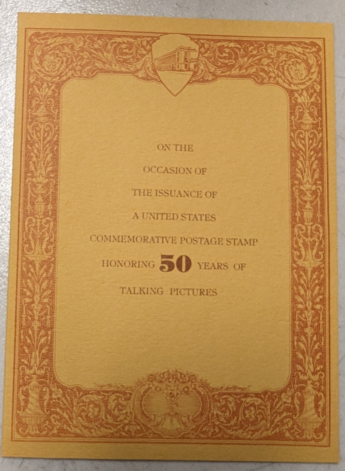 Commemorative Postage Stamp Celebrating 50 Years of Talking Pictures