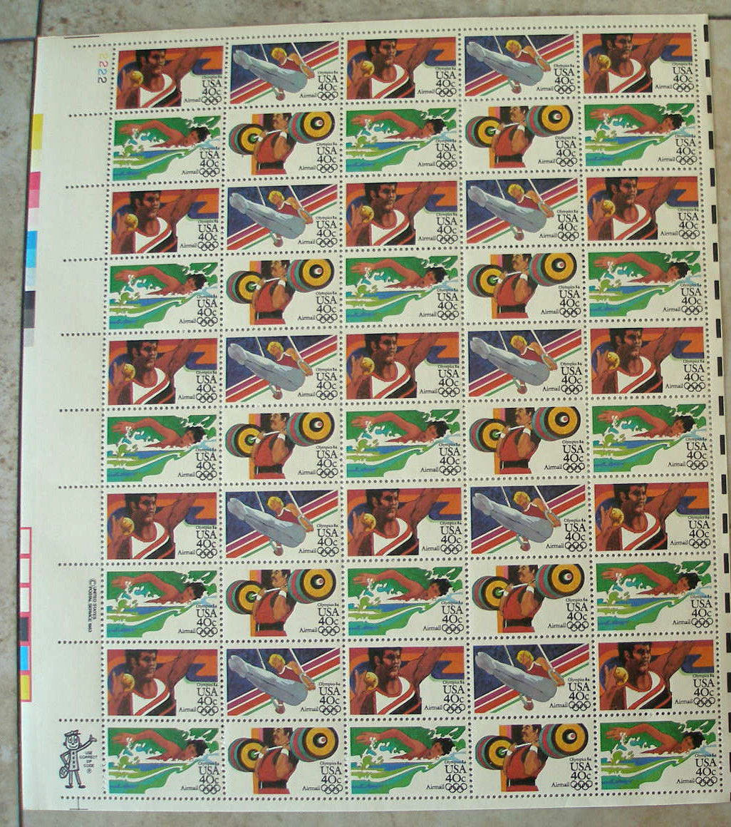 STAMPS FULL SHEET # C105-108 40 cent Summer Olympics Games 84 Sport 1983