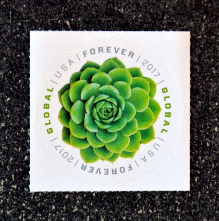 2017USA #5198 Global Forever – Green Succulent Single Mint (international sase)
