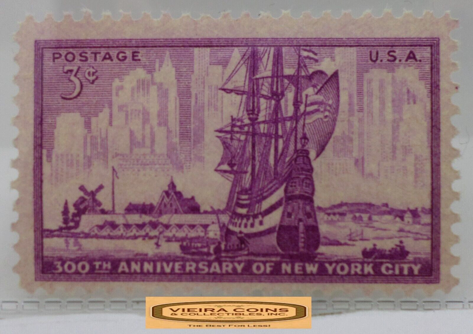 USA Postage 300TH Anniversary of New York City 3 Cents Stamp – #S41816NQ