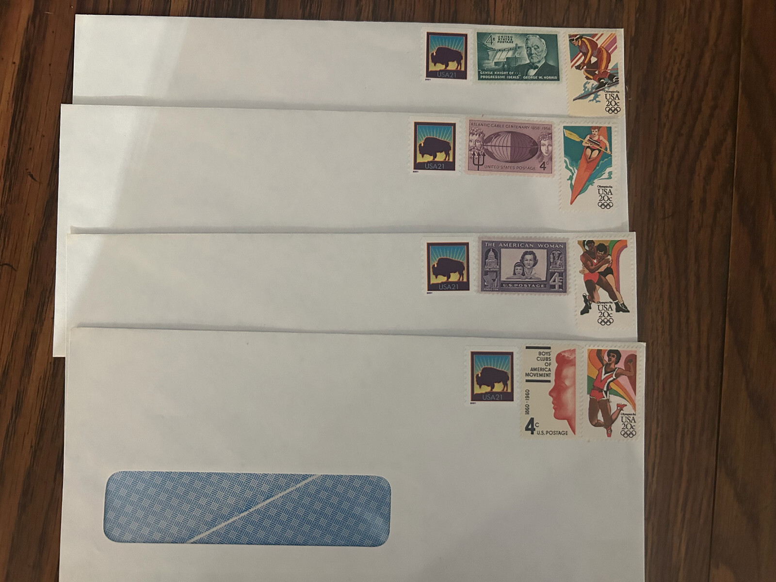 OLYMPICS ’84 20 CENT STAMPED ENVELOPE – LOT OF FOUR ( 4 )