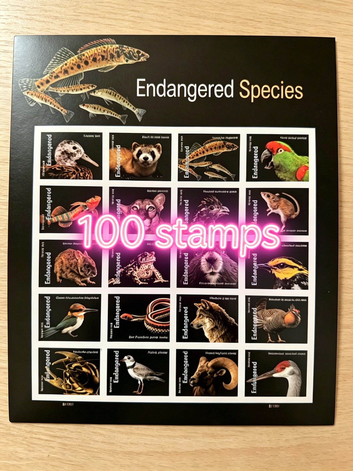 2023 USPS Scott #5799 Endangered Species Pane of (5 sheets) MNH