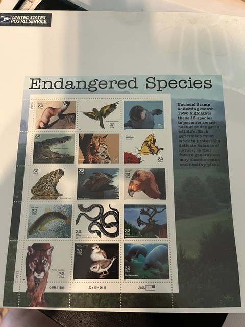 Scott #3105. 32c Endangered Species sheet of 15. Sealed. MNH. free shipping