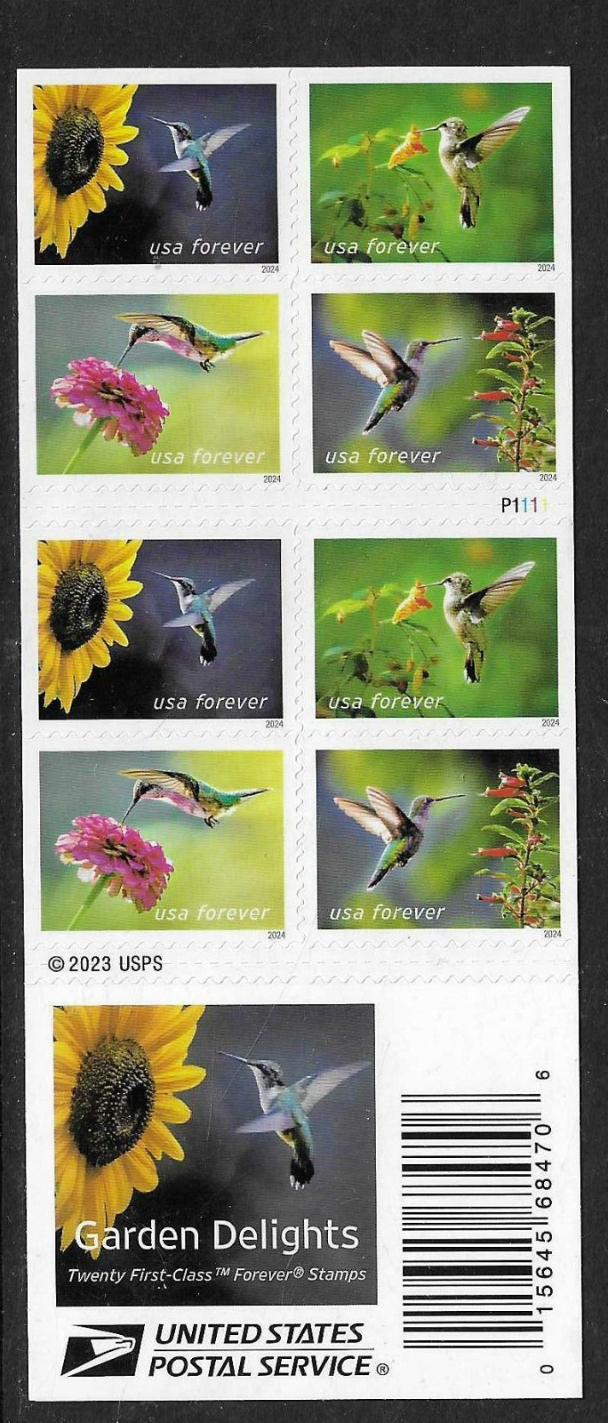 USA SC # 5848b Garden Delights – Hummingbirds – / Complete . MNH