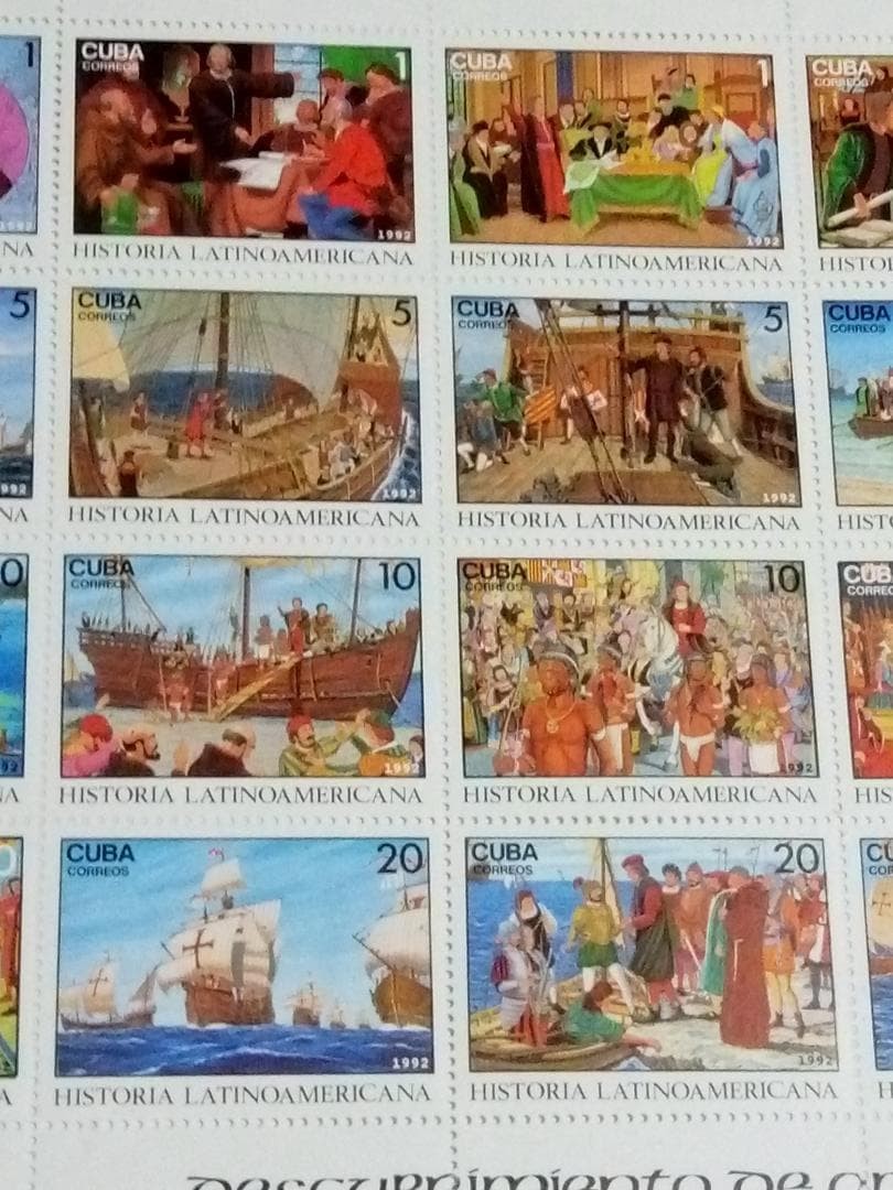 Unused foreign stamps, history of Latin America, 20-stamp sheet, 1 type