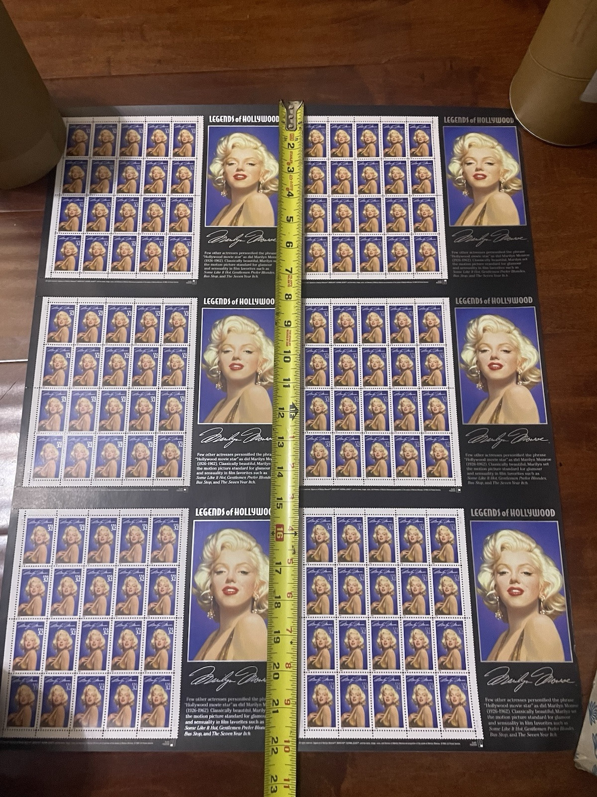 6 Full Sheet Of 32¢ Marilyn Monroe Postage Stamp #2967 New
