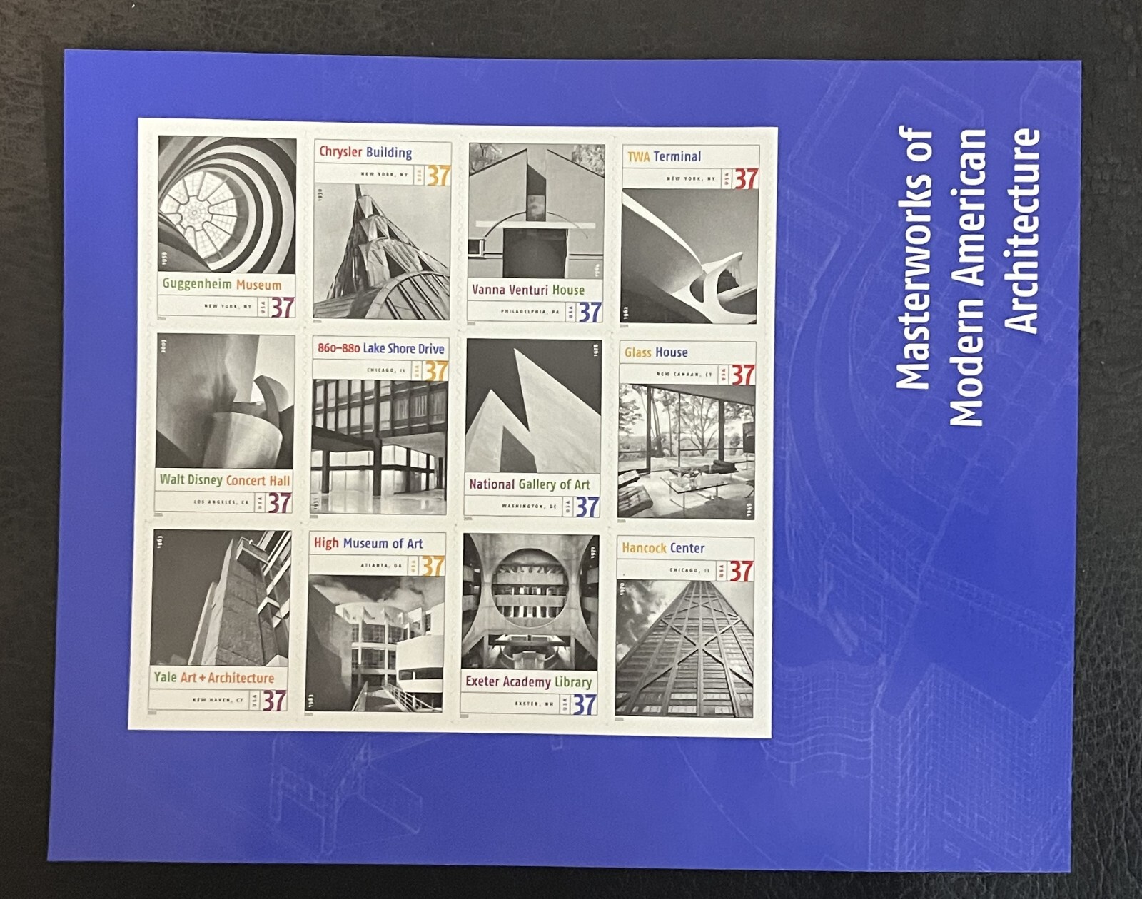 Masterworks of Modern American Architecture, Sheet of 12 Stamps 37 cents
