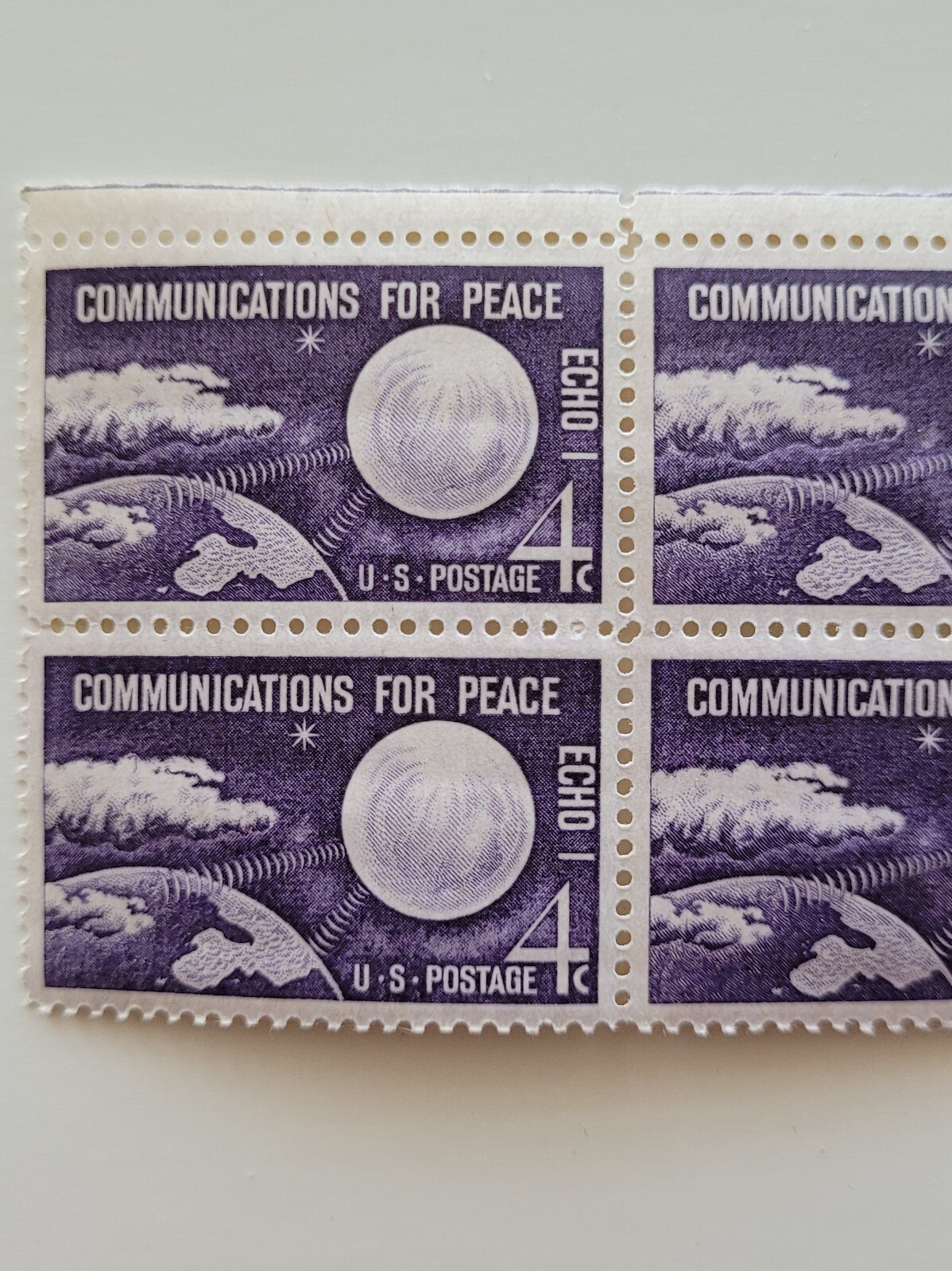 1960 US Stamp Echo 1 Communications For Peace 4c Mint Block of 4 Sc #1173 MNH OG