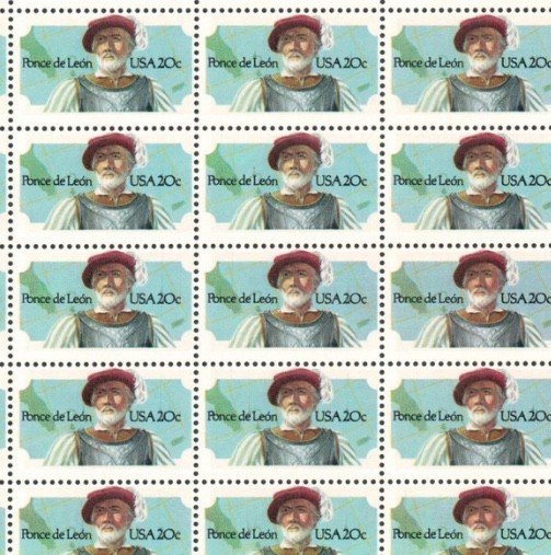 United States Explorer Ponce de Leon 20¢ Postage Stamp #2024 Pack of 100