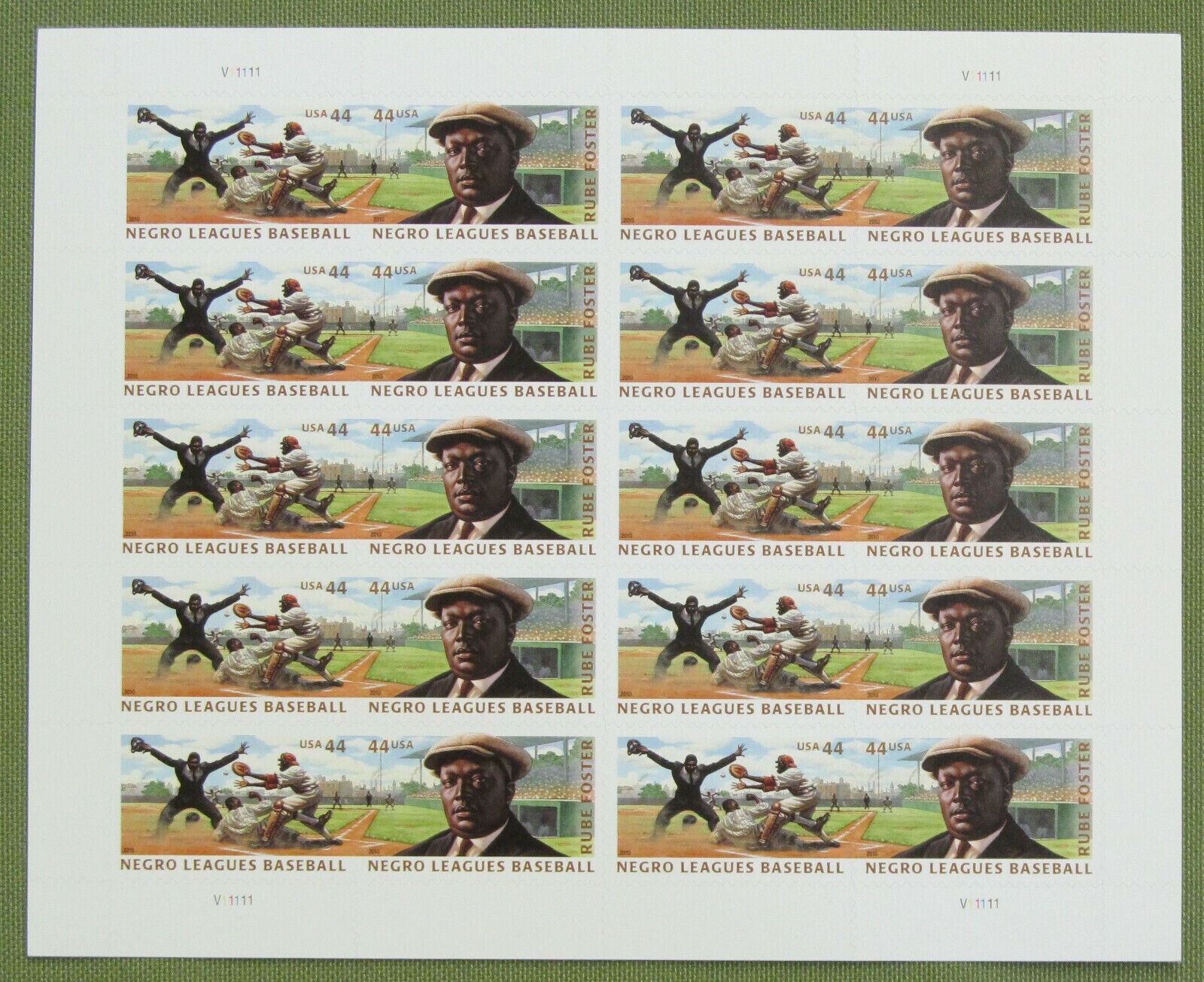 Two Sheets x 20 = 40 of NEGRO LEAGUES BASEBALL 44¢ US Stamps USA Sc # 4465-4466