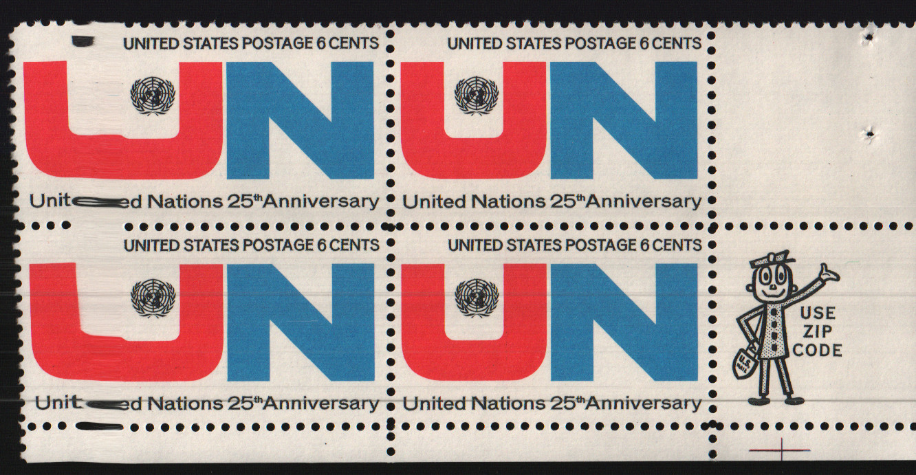 1970 6c United Nations 25th Anniversary Block of Four Scott #1419 ST210