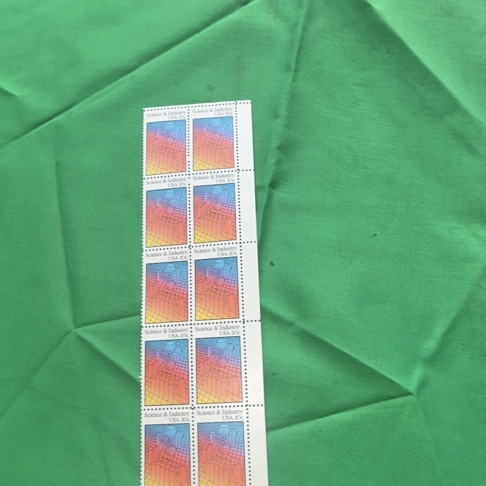 United States Science & Industry 20c Postage Stamp Block, Mint Never Hinged