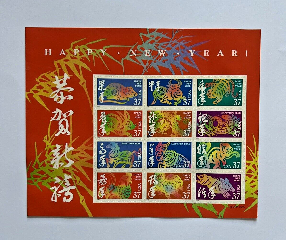 3 Panes x 24 = 72 Stamps 37¢ | Happy Lunar New Year #3895 & FREE 3 FDC FV$26.64