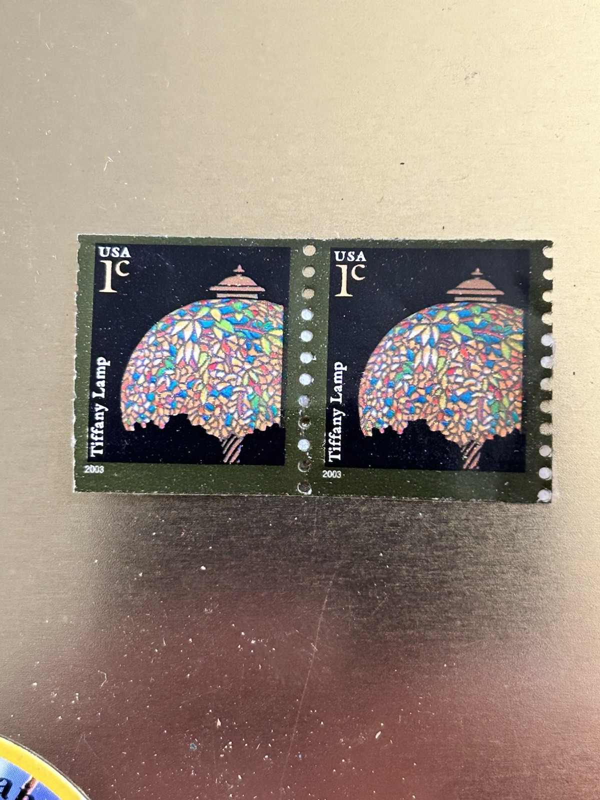 POSTAGE STAMP 1 CENT USA TIFFANY LAMP #3749A 2008 UNUSED