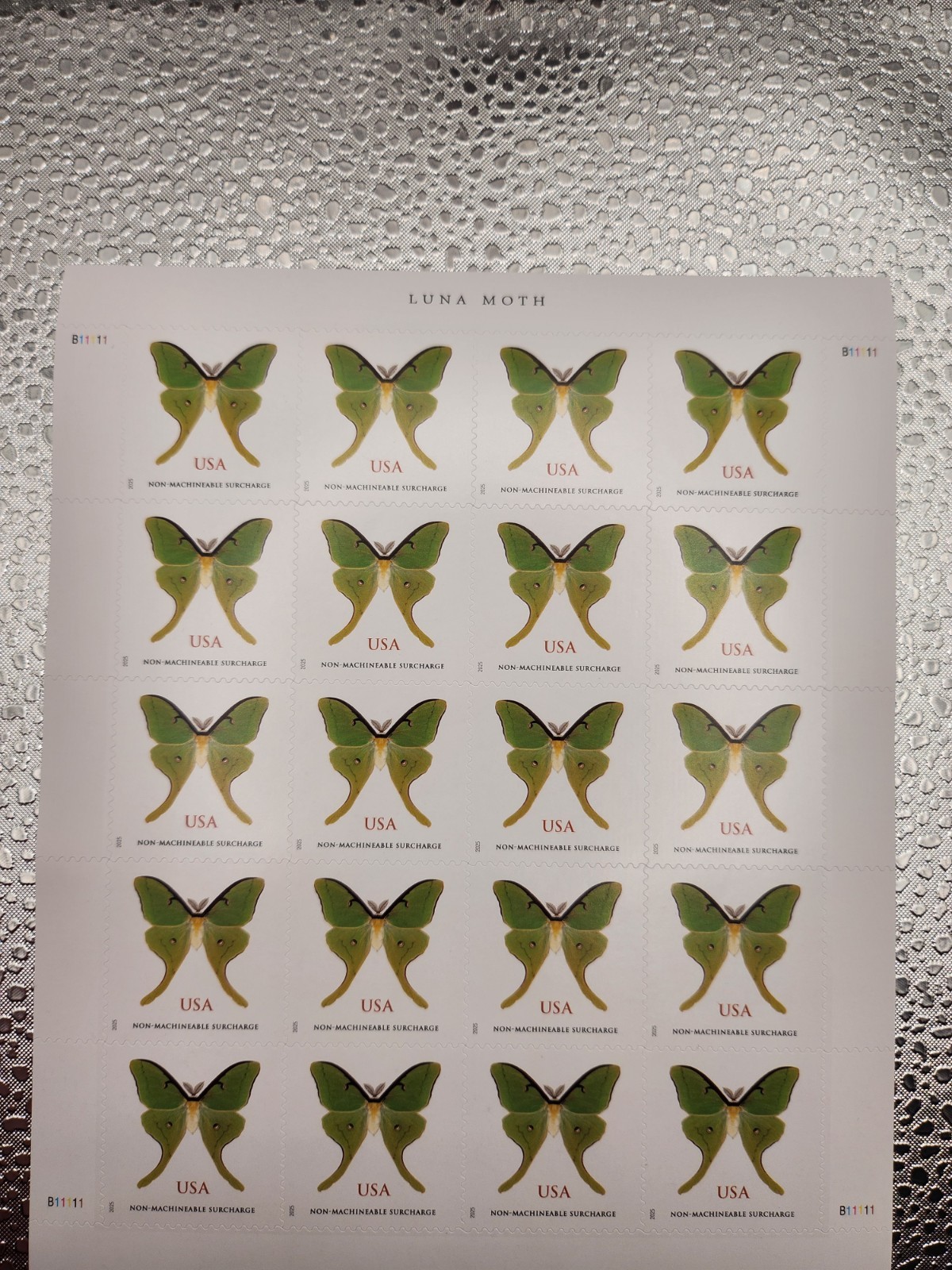 USPS 2025 FOREVER LUNA MOTH NON-MACHINABLE STAMPS 5 SHEETS