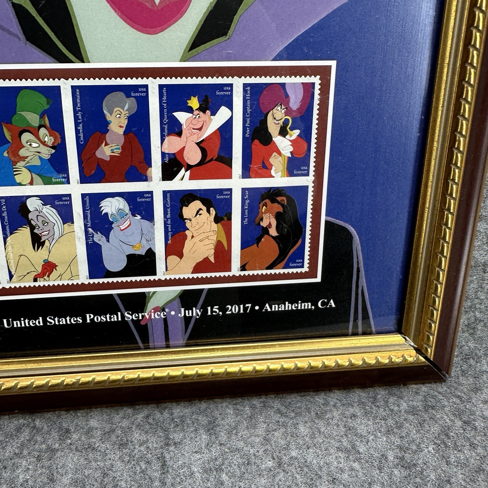 Disney Villains USPS Stamps Framed Art Maleficent New Stamps Framed D23 Limited