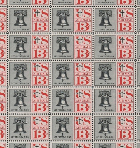 United States 13¢ Liberty Bell Air Mail Postage Stamp #C62 Pack of 100