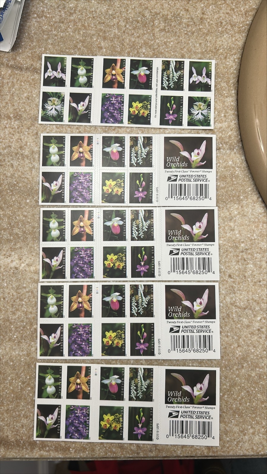 100 USPS Wild Orchids Forever Stamps 2019 Scott #5457 Mint NH