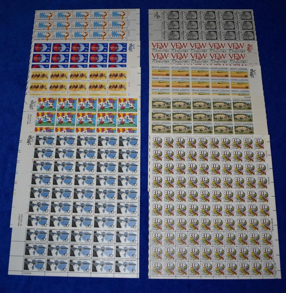 Ten U.S. Postage Full Mint 10 Cent Sheets Includes Horse Racing