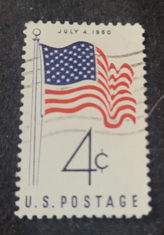 # 1153 – 1960 4c 50-Star U.S. Flag ~ Used ~ 1 Stamp + 2 FREE Stamps