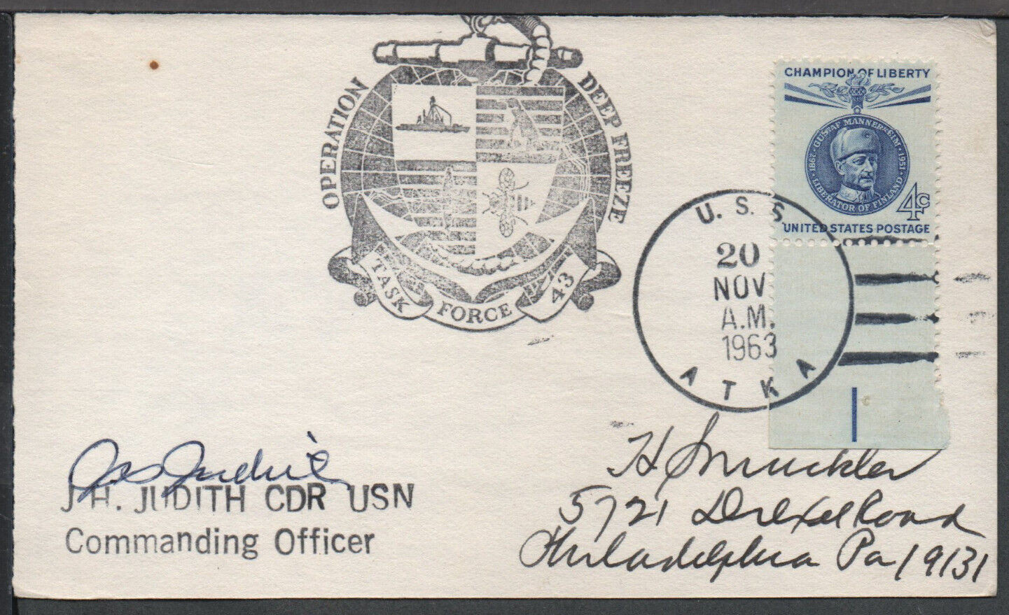 ✔️ United States 1965. Military sea service Arctic operation RARE POSTCARD