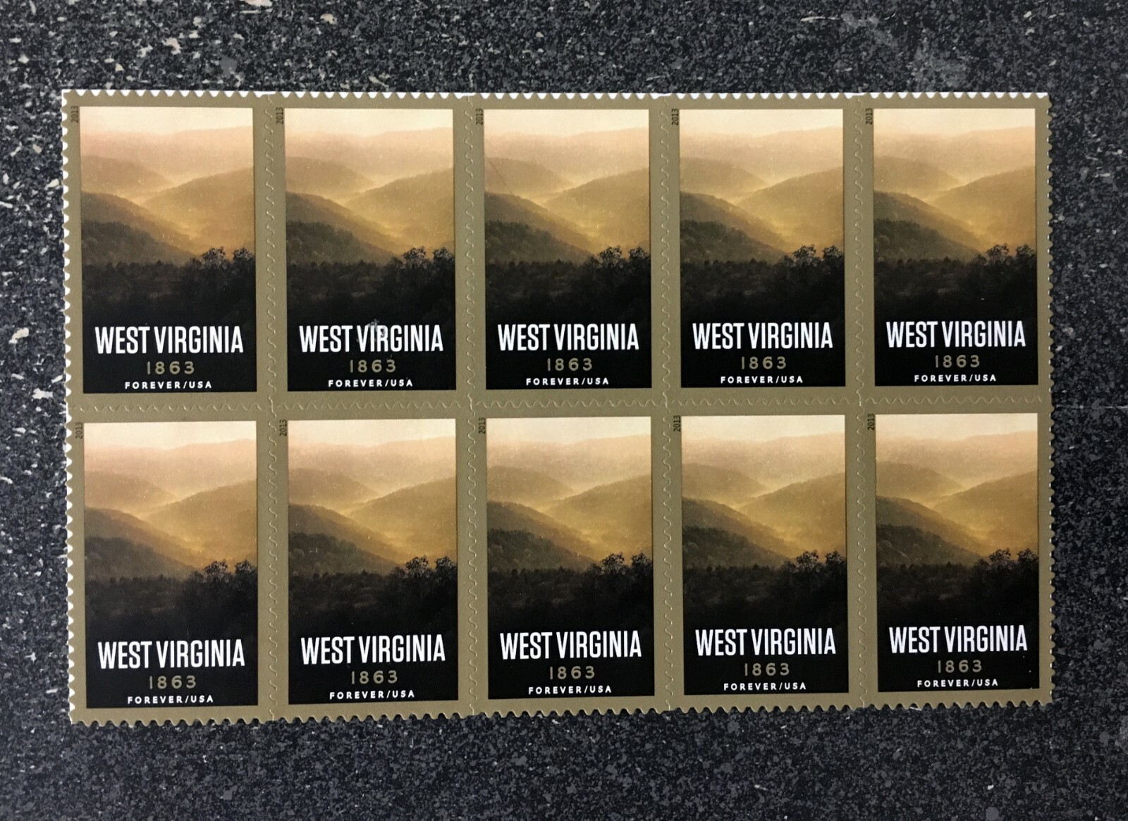 2013USA #4790 Forever West Virginia Statehood – Block of 10 mint from sheet