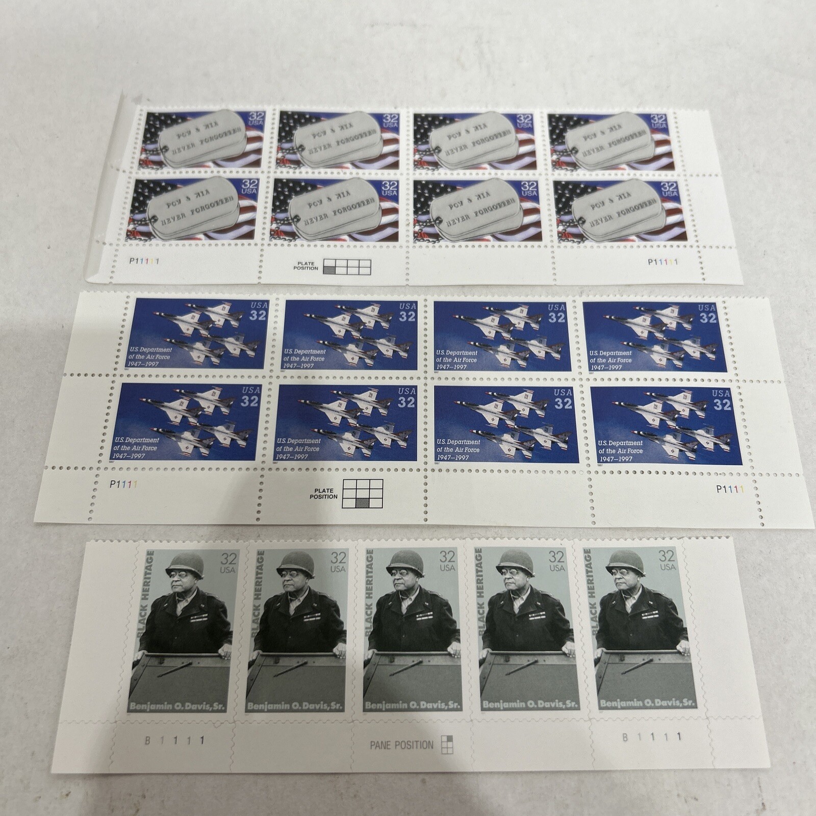 US SCOTT #2966 32 cent POW & MIA sheet OF 21 STAMPS. Ect. See Pics